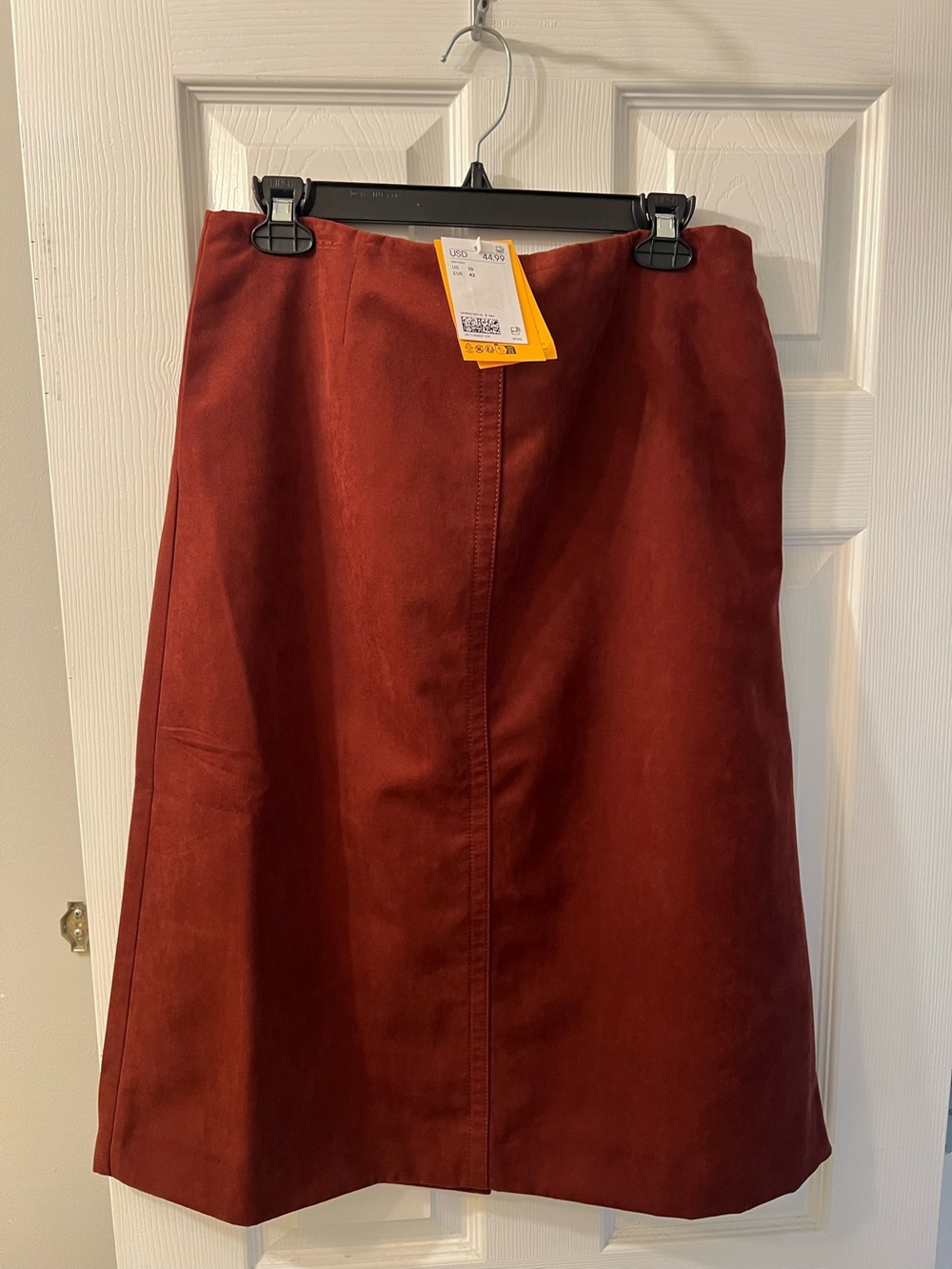 H&M A-Line Skirt in Rust Red